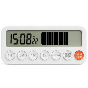 【2025年新登場】Elegirmeタイマー勉強実感タイマーデジタル時計最大100時間カウントダウンカウントアップ機能音量切替機能消音可能カスタムモード背面マグネット付き12/24時間100x17mm大画…