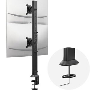 DualMonitorArticulatingDeskMountArmStand-VerticalStackScreenSupportsTwo13to34InchComputerMonitorswithC