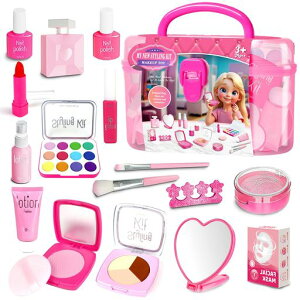 CORPERTOYSメイクセット女の子コスメセットコスメギフトセットお化粧セットおままごとセントキッズメイクアップ18PCSドレッサーおもちゃ収納ボックスメイクおもちゃメイクごっこ遊び子供…