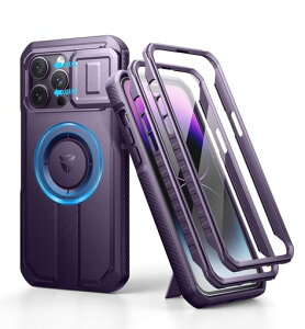 Dexnor iPhone 14 Pro Max�p �}�O�l�b�g�P�[�X - �X���C�h���J�����J�o�[&�����\�L�b�N�X�^���h&������ʕی�t�B�����t�� �ϏՌ� �w�r�[�f���[�e�B �P�[�X(�p�[�v��)