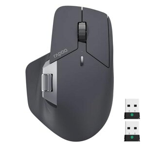 RAPOO MT760PRO ���C�����X �}�E�X ���� NearLink + Bluetooth 5.0 �}���`�f�o�C�X 12K DPI 2K�|�[�����O �G���S�m�~�N�X�݌v 11�̃v���O�����\�ȃ{�^�� �I���{�[�h������ �����[���[�t�� �É��N���c