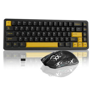 ATTACK SHARK ���s�b�g�g���K�[�Q�[�~���O�L�[�{�[�h�}�E�X�Z�b�g X65HE ���C�X�C�b�` 0.01mm 8Kkz �|�[�����O���[�g R1 ���C�����X�}�E�X �Q�[�~���O�}�E�X �y�� 2.4ghz/Bluetooth/USB-C (�X�^�[�u���b�N)
