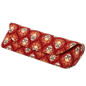 パール(Pearl)眼鏡ケース赤セミハードマグネット式花柄092697