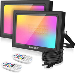 MEIKEE35WRGB������2�Z�b�g1800LM���P�xIP66�h�������R����40��Ɩ����[�h�^�C�}�[�E�������[�@�\�ȃG�lLED���O�������p�o�[�ŔA�N�A���E���Ɩ����䉉�o�p�[�e�B�n���E�B���N���X�}�X�΁c