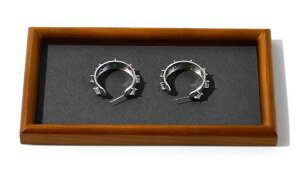 Oirlvジュエリートレイ小さめ小物トレー木製高級おしゃれ玄関腕時計指輪メガネ鍵収納ディスプレイ適格請求書に対応SM23404(ダークグレー)