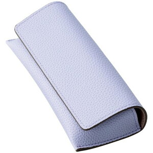 meiganメガネケースセミハードレディースおしゃれフェイクレザー革マグネット式スマートコンパクトサイズパープル2200-05