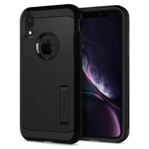 �ySpigen�z iPhone XR �P�[�X 6.1�C���` �Ή� �ϏՌ� �X�^���h�@�\ �ČRMIL�K�i�擾 �J�����ی� ���h�~ �Ռ� �z�� Qi�[�d ���C�����X�[�d �^�t�E�A�[�}�[ 064CS24876 (�u���b�N)