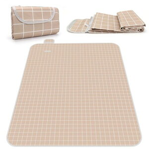 レジャーシート厚手ピクニックマットLangRay大判3人-4人用断熱裏面防水花見運動会遠足アウトドアクッション(コーヒー色)