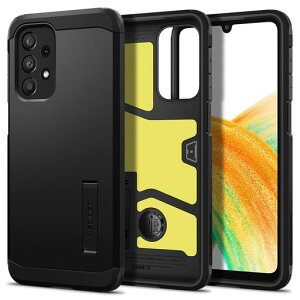 Spigen Galaxy A33 5G �P�[�X 3�w�\�� �X�^���h�t�� �ČRMIL�K�i�擾 �J�����ی� ���h�~ �Ռ��z�� ���C�����X�[�d�Ή� �^�t�E�A�[�}�[ ACS04319 (�u���b�N)