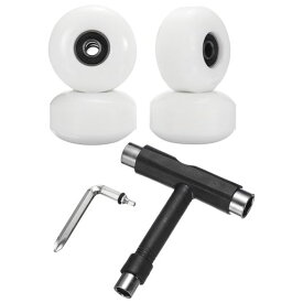 PATIKIL52mm95Aスケートボードホイール黒ベアリング付き4個セットストリートホイールスケートボードトリッククルーザーホイール交換用ホワイト