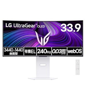 �yVGP2025Summer���܁zLG�Q�[�~���O���j�^�[UltraGearOLED34GX90SA-W33.9�C���`�Ȗ�800R/3440x1440/240Hz/�L�@EL/0.03ms/webOS/DCI-P3