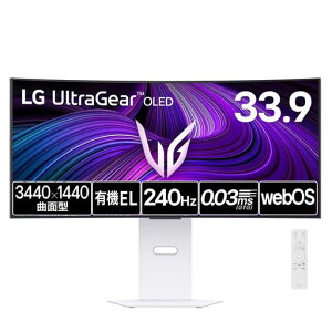 �yVGP2025Summer���܁zLG�Q�[�~���O���j�^�[UltraGearOLED34GX90SA-W33.9�C���`�Ȗ�800R/3440x1440/240Hz/�L�@EL/0.03ms/webOS/DCI-P3