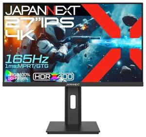 JAPANNEXT27�C���`IPS�p�l������165Hz�Ή�4K(3840x2160)�𑜓x�Q�[�~���O���j�^�[JN-IPS27G165U-HSP1ms(GTG:OD��/MPRT)HDMI2.1DisplayPortHDR400����