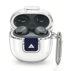 YIQIAINI Google Pixel Buds 2a�p�� �P�[�X �J�o�[ ���b�N�@�\ ���������� �N���A�P�[�X TPU ��̌^ �ی�J�o�[ Pixel Buds 2a���C�����X�C���z���ی�P�[�X �J���r�i�t�� (�N���A)