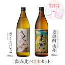焼酎 ギフトセット 色が変わるグラス付き 900ml 2本セット ( 芋焼酎 さくらじま ＆ 麦焼酎 南洲 ) / 送料無料 お祝い ギフト 対応無料 本坊酒造 芋焼酎 麦焼酎 セット 男性 プレゼント / 本坊酒造 公式通販