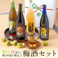 金賞受賞 上等梅酒 ブランド 飲み比べ 720ml 4本セット ( 上等梅酒 黒糖 ゆず 知覧茶 ) / 送料無料 お祝…