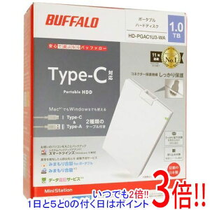�y�����ۏؑΉ�!!�zBUFFALO��PortableHD HD-PGAC1U3-WA 1TB �z���C�g
