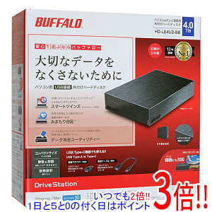 �y�����ۏؑΉ�!!�z�y�V�i�󂠂�(�������E��Ԃ�)�z BUFFALO �O�tHDD HD-LE4U3-BB 4TB �u���b�N