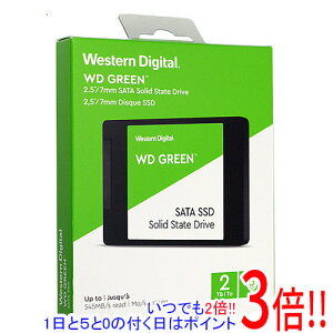 【いつでも2倍!1日と5.0のつく日、18日は3倍!】Western Digital製 内蔵SSD 2TB WD Green WDS200T2G0A