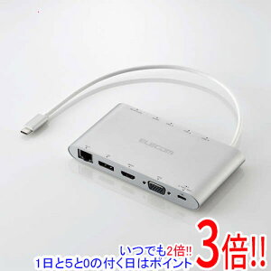 ELECOM Type-C �h�b�L���O�X�e�[�V���� 11in1 4��ʃ}���`���j�^�[ DST-C28SV �V���o�[