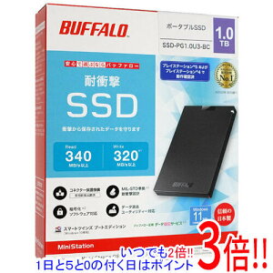 【延長保証対応!!】BUFFALO 外付けSSD SSD-PG1.0U3-BC 1.0TB ブラック