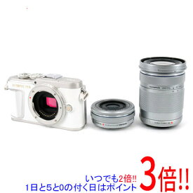 【いつでも2倍！5．0のつく日は3倍！1日も18日も3倍！】【中古】OLYMPUS ミラーレス一眼 PEN E-PL9 EZダブルズームキット ホワイト 元箱あり