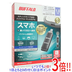 �y�����ۏؑΉ�!!�z�y�V�i�󂠂�(�������E��Ԃ�)�z BUFFALO �X�e�B�b�N�^SSD SSD-SDH1.0U3-BA 1TB �u���b�N