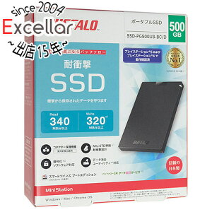 yۏؑΉ!!zBUFFALO OtSSD SSD-PG500U3-BC/D 500GB ubN