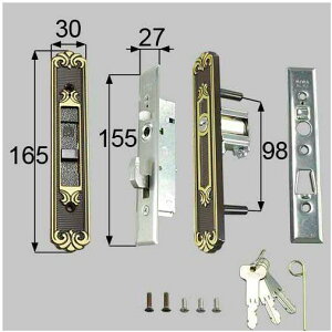LIXIL トステム 引戸召合せ内外錠セット(MIWA U5シリンダ−) 商品コード : L1Y32