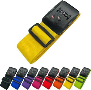 スーツケースベルト TSAロック ダイヤル式 I字型 長さ調整可能 軽量タイプ キャリーケース目印 旅行 出張 荷崩れ防止