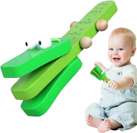 木製カスタネット ハンドカスタネット ワニ カスタネット 楽器音楽クラッパー 子供用パーカッション おもちゃ 教室リトミック教育