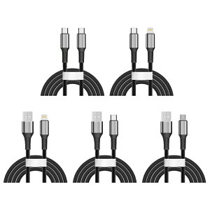 Type-C to Type-C�P�[�u�� ����0.5m/1m/1.5m/2m/3m PD100W �}���[�d USB-A Type-C iPhone Lightning Micro �V���R���P�[�u�� 5Gbps �����f�[�^�]�� USB3.0 ������ iPhone17�[�d �p���[�f���o���[�Ή� �����o���h�t�� ���[