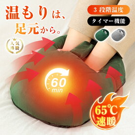 【人気商品】【足冷え対策】 フットヒーター USB給電 フットウォーマー 速暖 防寒 温活 電気足温器 最高65℃ 3段階調整 温度切り替え タイマー機能 ポカポカ ふわふわ 洗える 省エネ 過熱防止 自宅用 寒さ対策 オフィス プレゼント 両親 送料無料【PL保険加入済み安心】