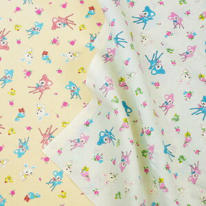 【数量3(30cm)から10cm単位】HONEYTUNE ハニーチューン プチハニー 『バンビと小さな仲間たち』 綿シーチング生地
