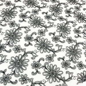 【店頭価格より30%OFF】カラーレース フラワー刺繍 綿ローン生地【数量3(30cm)から10cm単位】