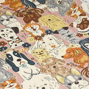 【数量3(30cm)から10cm単位】≪ラミネート/巻きで発送≫KOKKA コッカ Powerful animal 犬柄 オックスラミネート