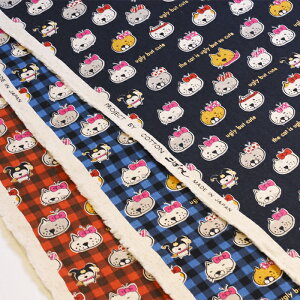 【数量3(30cm)から10cm単位】コットンこばやし ぶさかわ猫 綿麻キャンバス生地