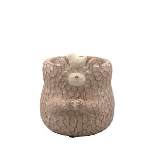 【デルキ】シルワポット クマ L(ウッドカラー:kl33wd)【植木鉢 鉢 クマ くま アニマルポット ガーデン雑貨 ガーデニング セメントポット セメント 穴あり ポット】【インボイス対応】