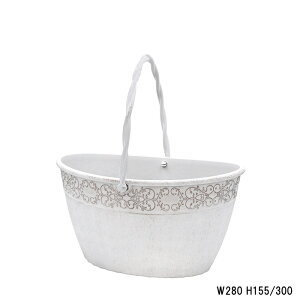 【カルナック】コレットバスケットIV(アイボリー)fc017iv【ガーデングッズ ガーデン雑貨 ガーデニング ポット 鉢 植木鉢 合成樹脂鉢 軽い バスケット型 プランター 寄せ植え アンティーク