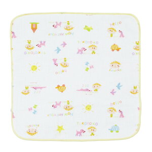 【送料無料】 田中産業 ハンカチ マイフェアベビー メイクフレンズ ホワイト イエロー 約20×20cm 【メール便】
