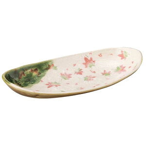 【送料無料】 セール ヤマサ坂井陶器 宗峰窯 鉢 織部 春秋 楕円 盛鉢 32×15.5×5cm 024-04-403