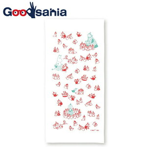 【送料無料】 宮本 ふきん ムーミン キッチンクロス リトルミイ&ファミリー レッド 約33×70cm 06088 ( 布巾 台拭き 小さめ 長方形 薄手 抗菌 コットン キャラクター 柄 北欧 可愛い お洒落 )