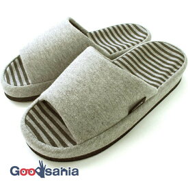 【送料無料】 オクムラ スリッパ With 足のサイズにfit コンフォートスリッパ Lサイズ グレー NGAM8900BL ( 前開き 厚底 ルームシューズ L 大きめ メンズ 男性 室内用 来客 )
