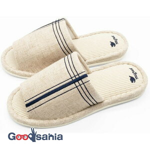 【送料無料】 オクムラ スリッパ ナチュラルクロス 外縫い Lサイズ ブルー AAAA0901BL ( 柄 ルームシューズ 前開き L 大きめ メンズ 男性 室内用 部屋用 家用 来客用 来客 )