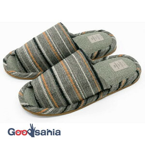 【送料無料】 オクムラ スリッパ シェニール織風 外縫い 俺のスリッパ LLサイズ グレー AAAA7115GY ( ボーダー ルームシューズ 前開き LL 大きめ 大 大きい メンズ 男性 室内用 )