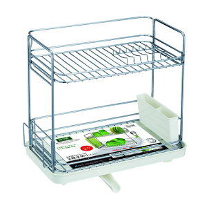 【送料無料】 アスベル 水切り 2段 スリム 縦横兼用 クリアコート ホワイト Nポゼ (5514)