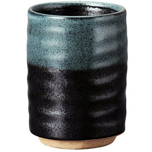 【送料無料】 宗峰窯 寿司 湯のみ 黒水晶 φ7.7×10.8cm (487-31-433)