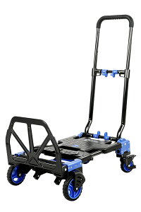 【P20倍!マラソン中】Sekey 折りたたみ台車 2WAY 1台2役 軽量 コンパクト ブレーキ付き&ベアリング内蔵のキャスター フラットキャリー 4輪/2輪台車 高耐荷重140kg/70kg キャリーカート ハンドキ
