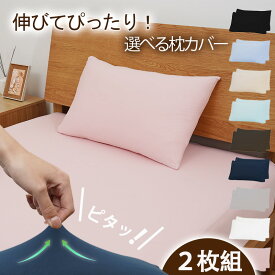 【P10倍】【2枚組】 枕カバー 35×50cm 43×63cm 50×70cm 2枚セット のびのび枕カバー 伸びる まくらカバー 封筒式 夏用 オールシーズン まくらかばー Tシャツ素材 ピローケース 柔らかい さらさら 吸汗 速乾 抗菌 防臭 ぴったり 伸縮 ピロケース 枕ケース ピロケース