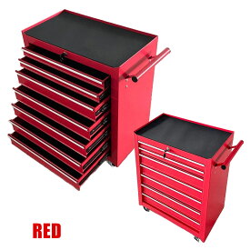 ツールキャビネット 7段 工具 キャビネット ツールボックス ツールカート 工具入れ 工具収納 引き出し大小 ストッパーキャスター付 ロック鍵付 ガレージ 整備
